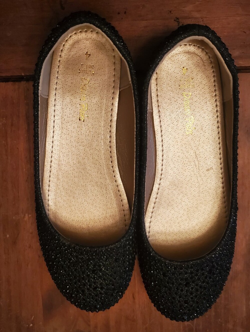Dream Pairs Black Glitter Slip-On Ballet Flats